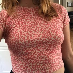 BRANDY MELVILLE pink cheetah print top